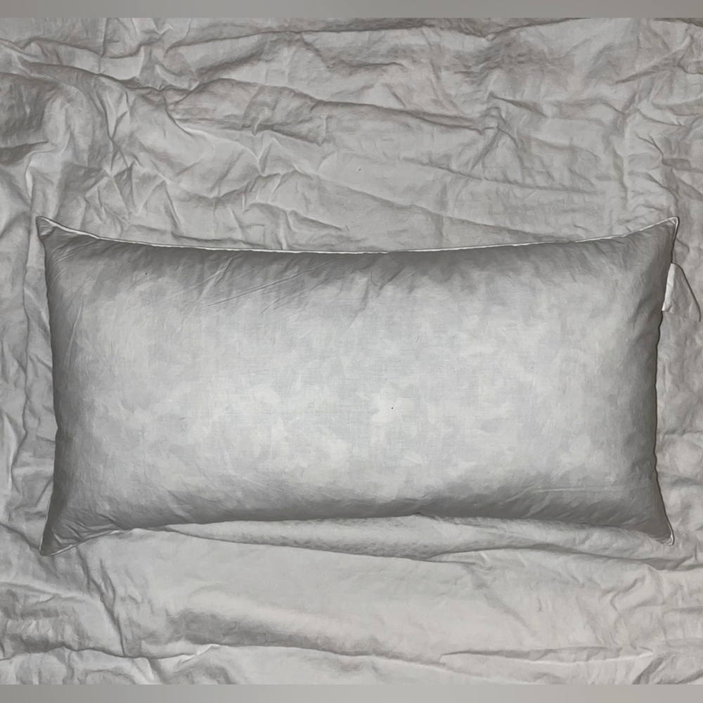 Feather throw pillow insert 27”x 14”